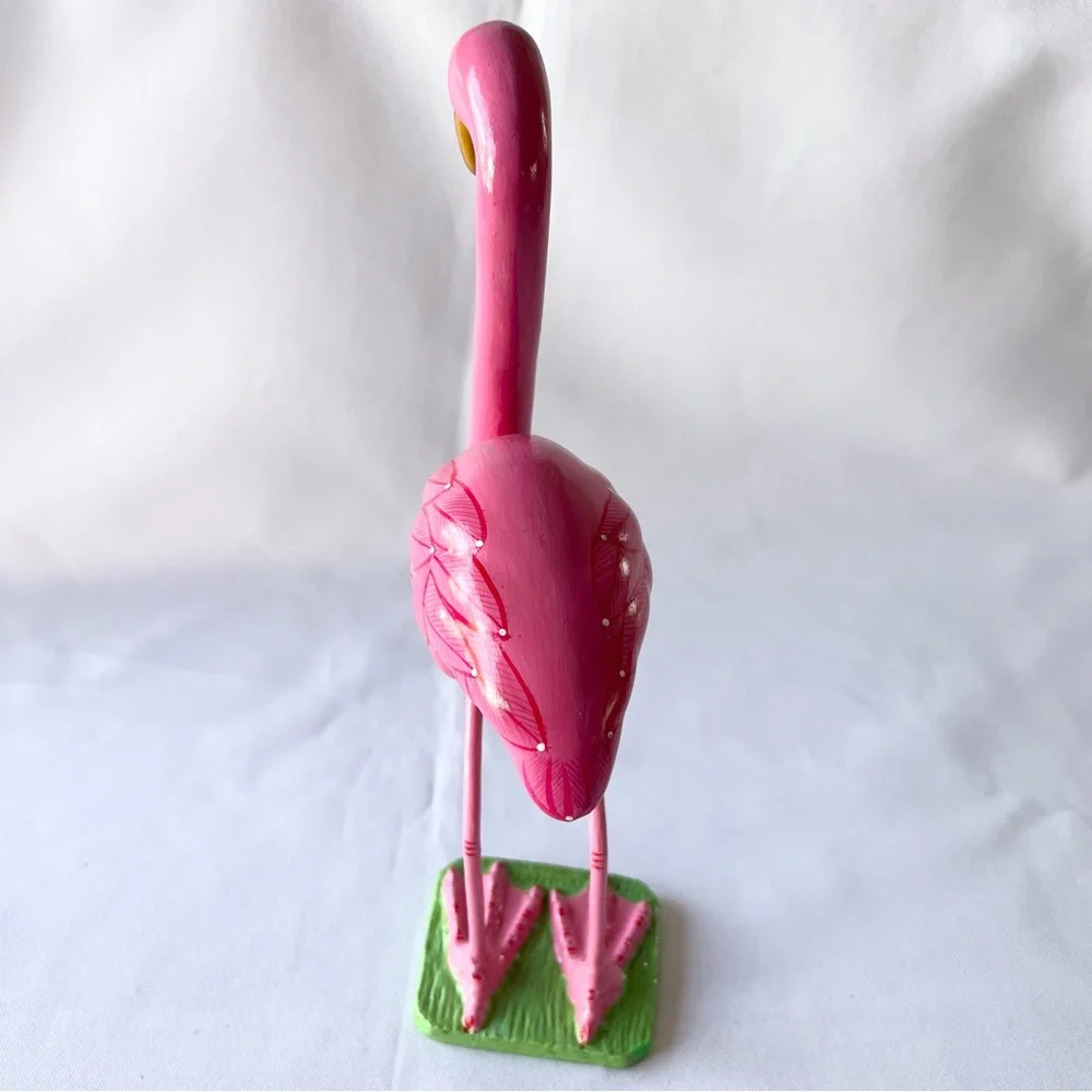 Vintage Pink Flamingo Pottery Statue Figurine Made In Mexico
